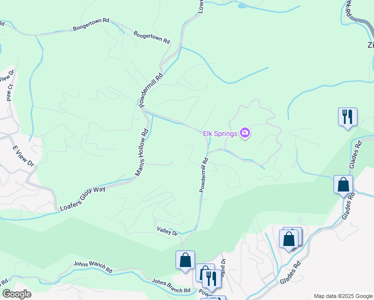 map of restaurants, bars, coffee shops, grocery stores, and more near 4110 Kidds Way in Gatlinburg