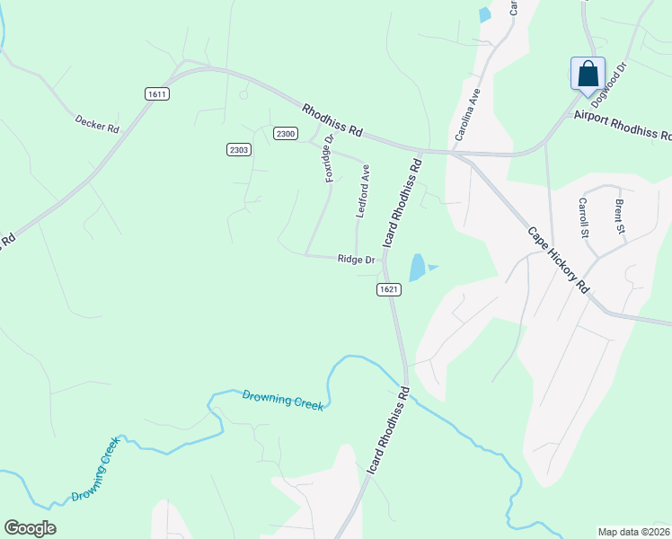 map of restaurants, bars, coffee shops, grocery stores, and more near 3156 Ridge Drive in Connelly Springs