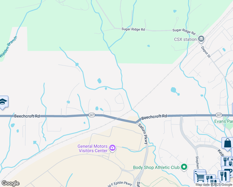 map of restaurants, bars, coffee shops, grocery stores, and more near 2019 Vancroft Circle in Spring Hill