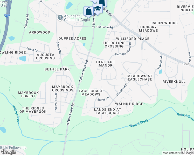 map of restaurants, bars, coffee shops, grocery stores, and more near 1319 Kinsfolk Circle in Raleigh