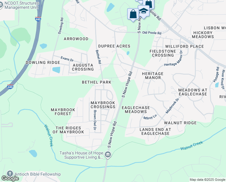 map of restaurants, bars, coffee shops, grocery stores, and more near 1417 Cricket Ridge Drive in Raleigh
