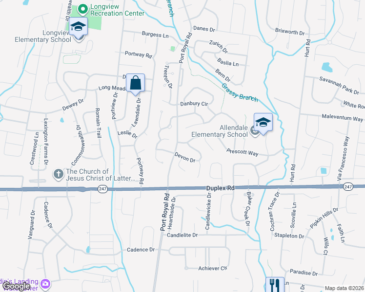 map of restaurants, bars, coffee shops, grocery stores, and more near 2005 Prescott Way in Spring Hill
