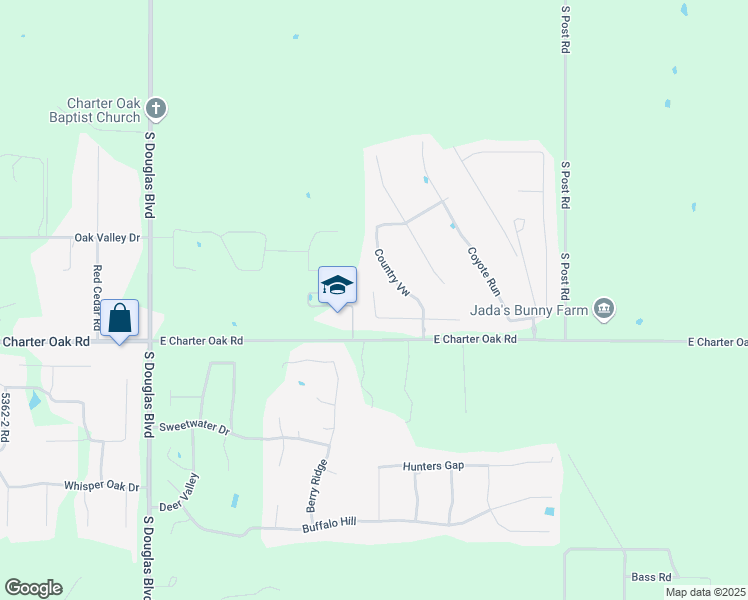 map of restaurants, bars, coffee shops, grocery stores, and more near 11803 Ridge Point in Guthrie