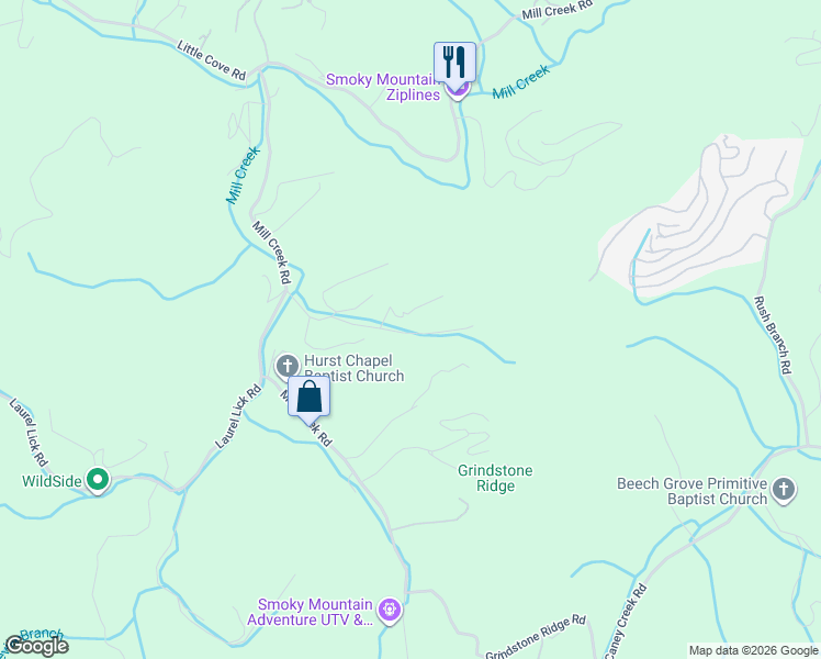 map of restaurants, bars, coffee shops, grocery stores, and more near 4210 Dellinger Hollow Road in Pigeon Forge