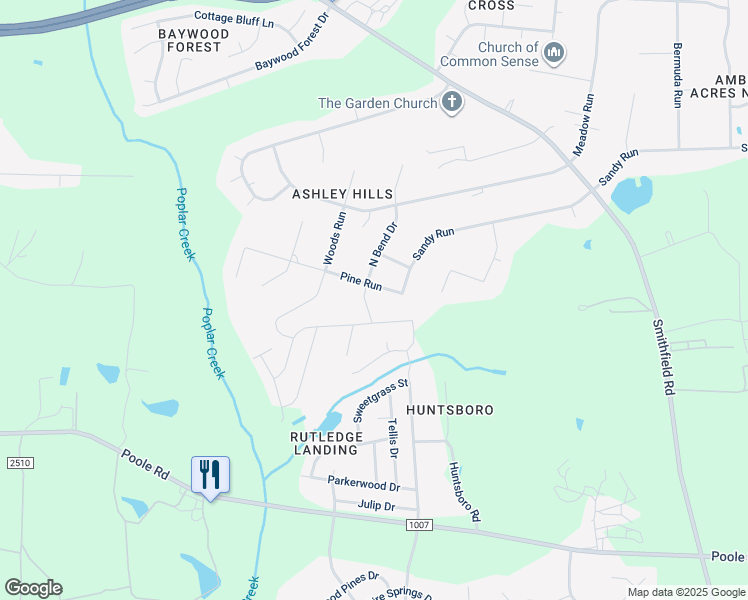 map of restaurants, bars, coffee shops, grocery stores, and more near 403 North Bend Drive in Knightdale