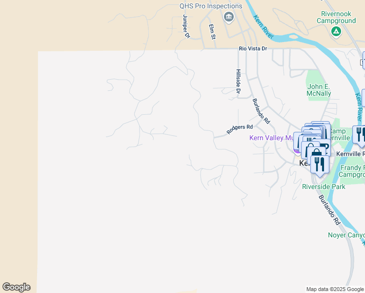 map of restaurants, bars, coffee shops, grocery stores, and more near in Kernville