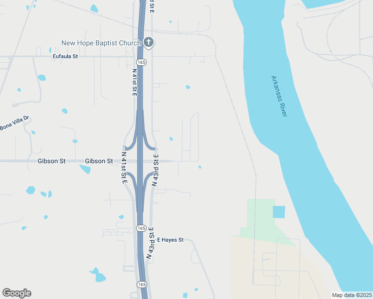 map of restaurants, bars, coffee shops, grocery stores, and more near 4469-4477 Gibson Street in Muskogee