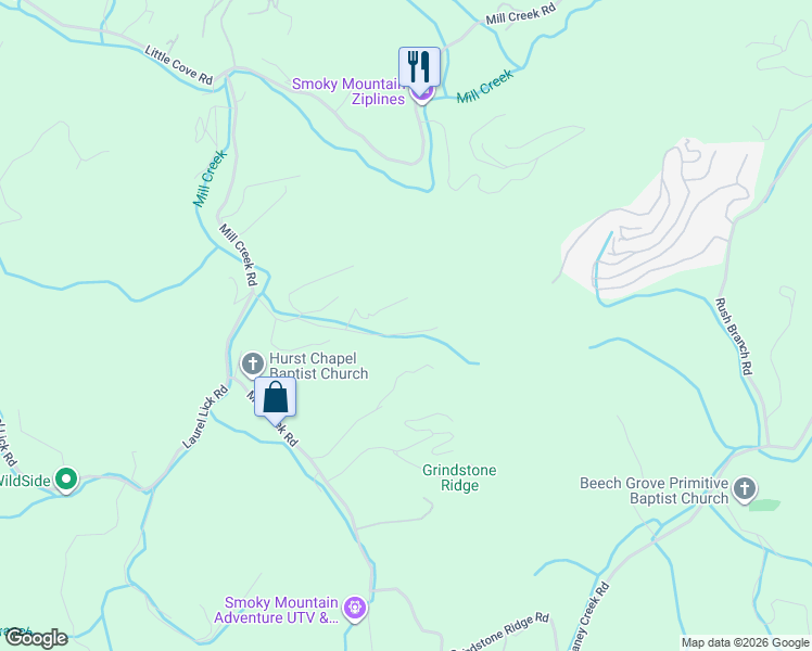 map of restaurants, bars, coffee shops, grocery stores, and more near 4204 Dellinger Hollow Road in Sevierville