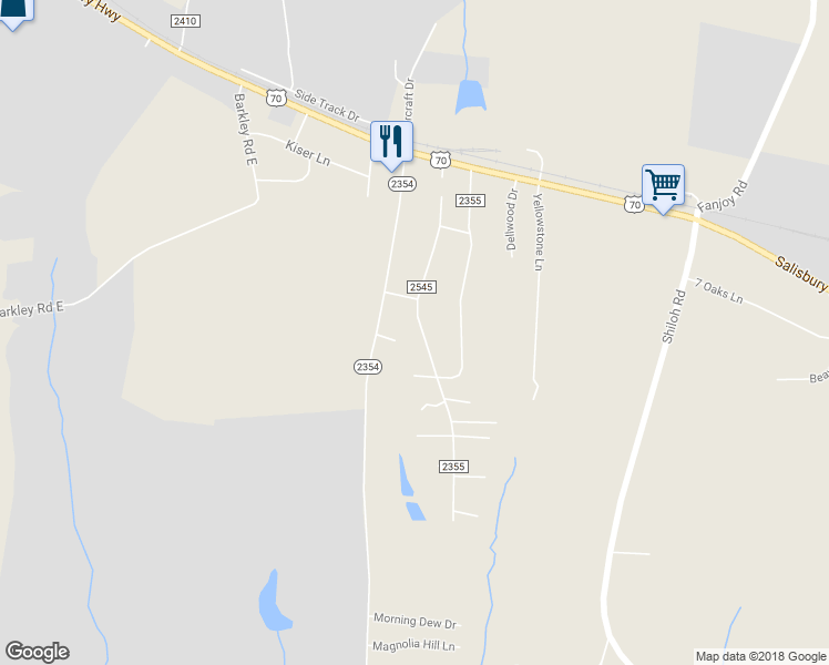 map of restaurants, bars, coffee shops, grocery stores, and more near 192 Sigmon Road in Statesville