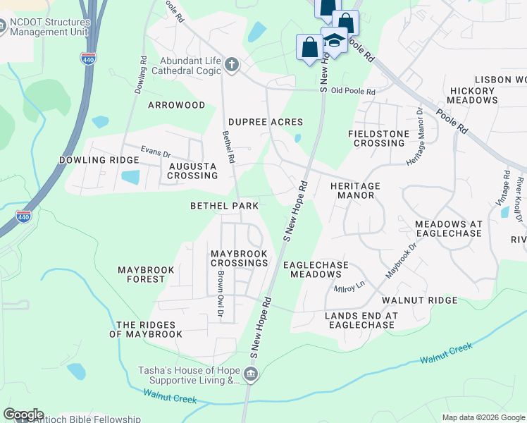map of restaurants, bars, coffee shops, grocery stores, and more near 4300 Martha Street in Raleigh