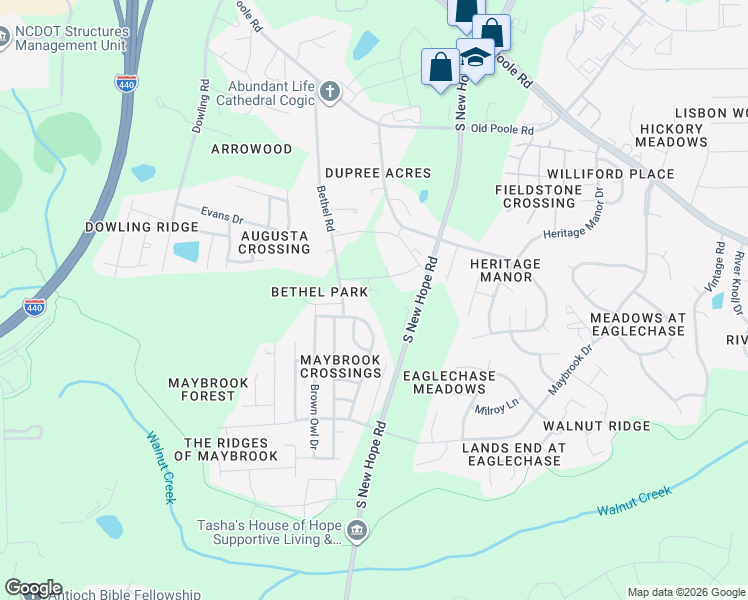map of restaurants, bars, coffee shops, grocery stores, and more near 4300 Martha Street in Raleigh