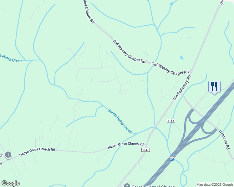 map of restaurants, bars, coffee shops, grocery stores, and more near 498 Charity Lane in Linwood