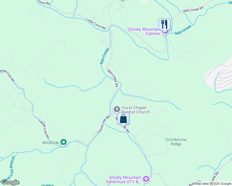 map of restaurants, bars, coffee shops, grocery stores, and more near 4267 Dellinger Hollow Road in Sevierville