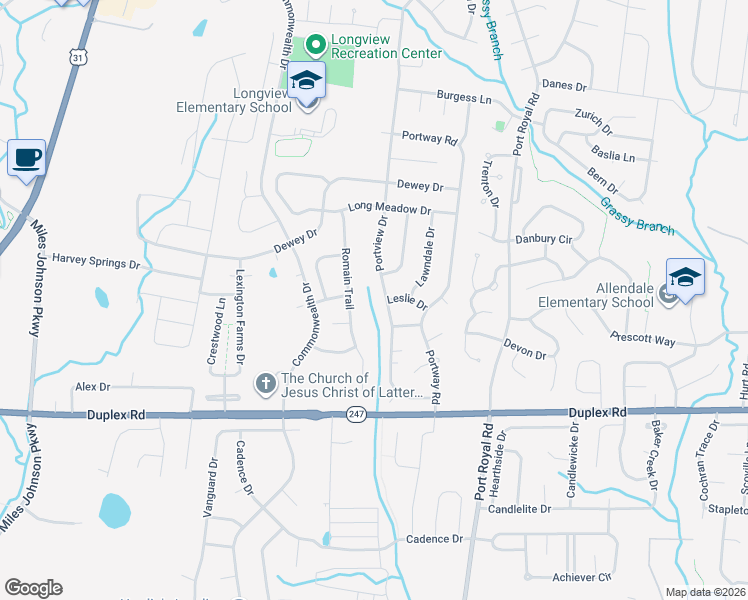 map of restaurants, bars, coffee shops, grocery stores, and more near 1867 Portview Drive in Spring Hill