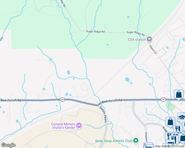 map of restaurants, bars, coffee shops, grocery stores, and more near 1164 Wrights Mill Road in Spring Hill