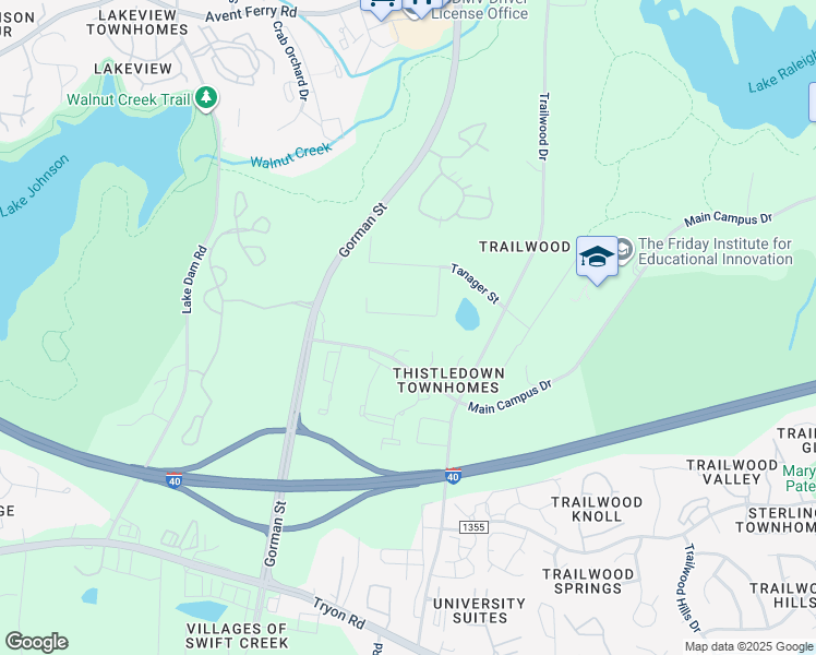 map of restaurants, bars, coffee shops, grocery stores, and more near 1813 Pictou Road in Raleigh