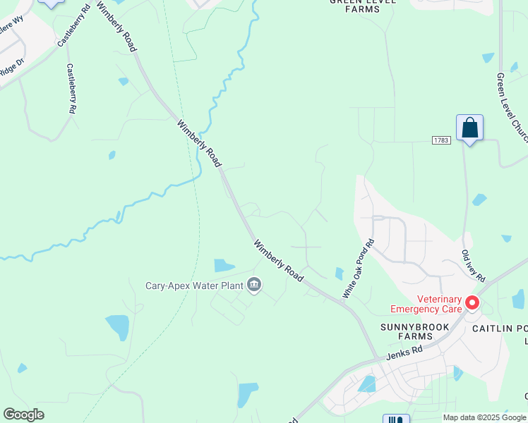 map of restaurants, bars, coffee shops, grocery stores, and more near 1203 Wimberly Road in Apex