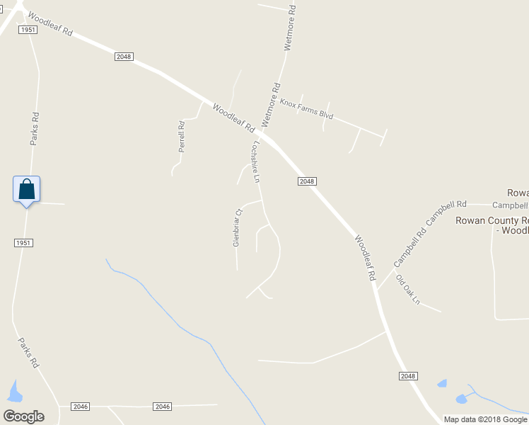 map of restaurants, bars, coffee shops, grocery stores, and more near 477 Lochshire Lane in Woodleaf