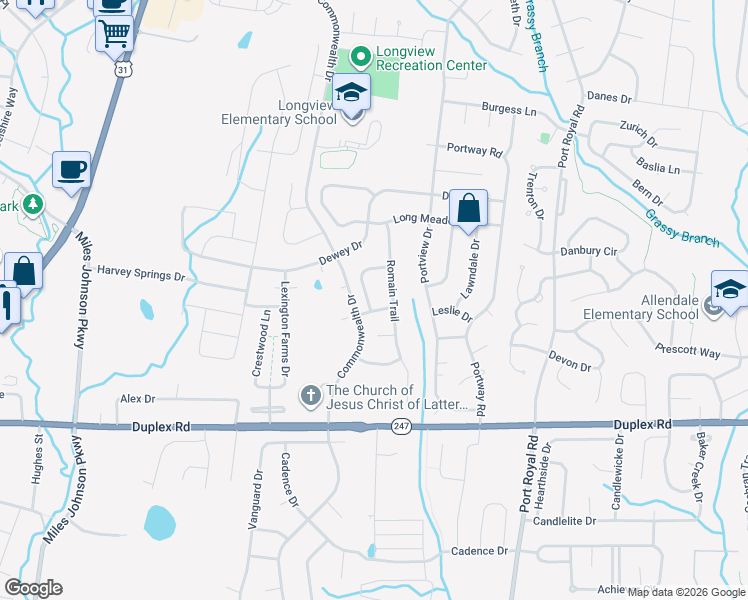 map of restaurants, bars, coffee shops, grocery stores, and more near 4002 Marion Drive in Spring Hill