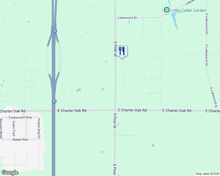 map of restaurants, bars, coffee shops, grocery stores, and more near 11671 South Pine Street in Guthrie