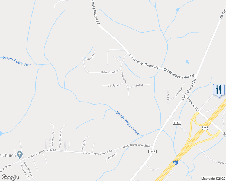 map of restaurants, bars, coffee shops, grocery stores, and more near 201 Carolyn Lane in Linwood