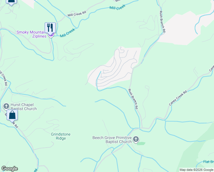 map of restaurants, bars, coffee shops, grocery stores, and more near 4519 Forest Vista Way in Pigeon Forge