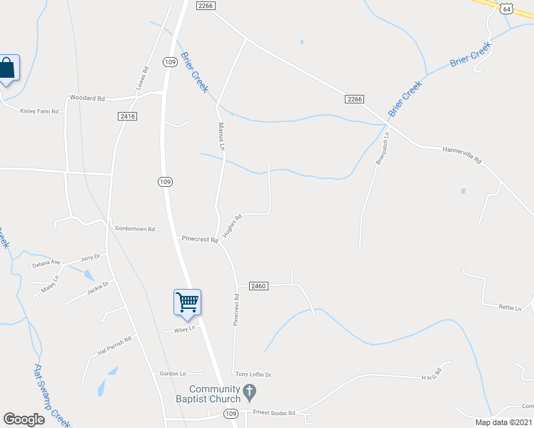 map of restaurants, bars, coffee shops, grocery stores, and more near Hughes Road in Lexington
