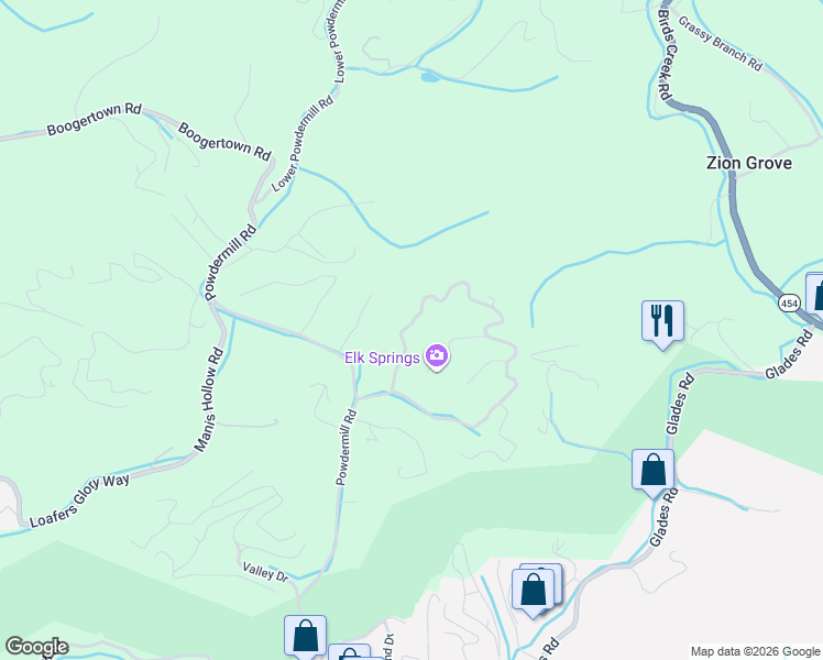 map of restaurants, bars, coffee shops, grocery stores, and more near 1838 Elk Springs Way in Gatlinburg