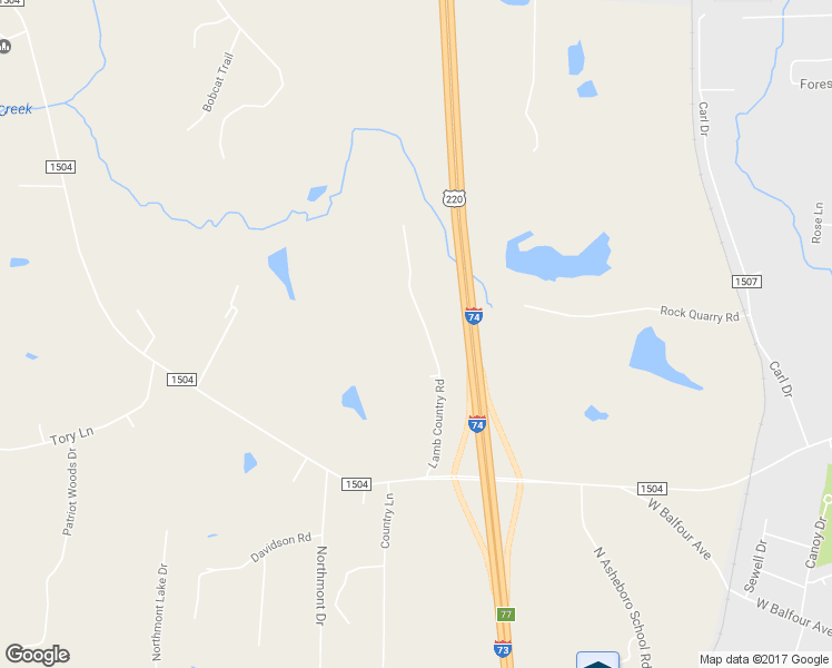 map of restaurants, bars, coffee shops, grocery stores, and more near 2471 Lamb Country Road in Asheboro