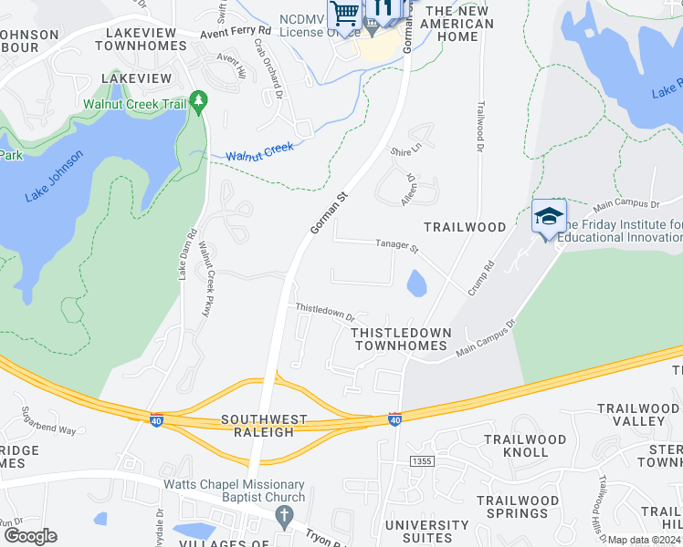 map of restaurants, bars, coffee shops, grocery stores, and more near 1816 Pictou Road in Raleigh