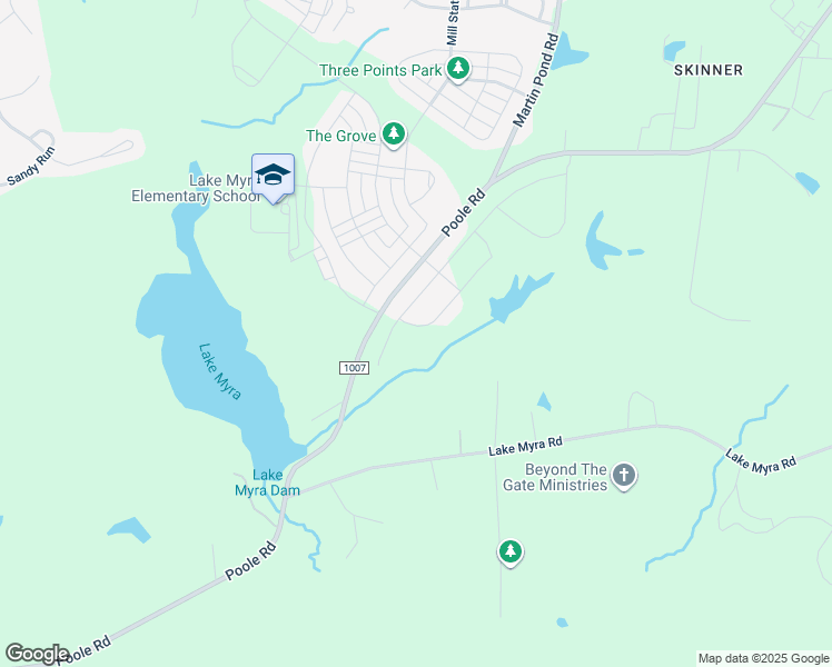map of restaurants, bars, coffee shops, grocery stores, and more near 861 Flower Manor Drive in Wendell