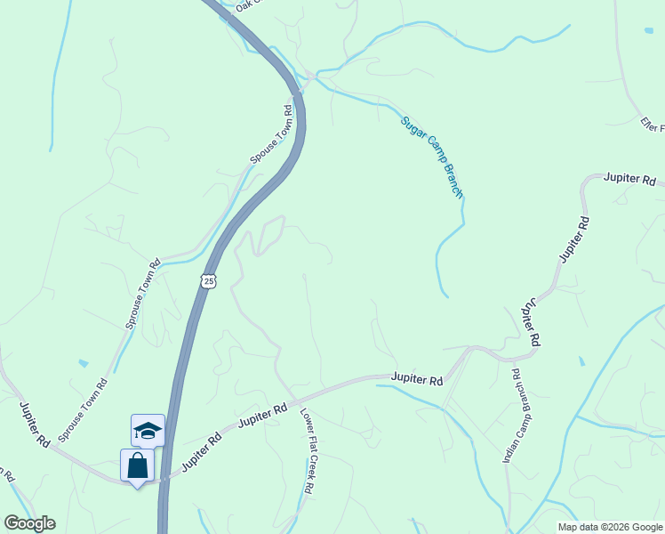 map of restaurants, bars, coffee shops, grocery stores, and more near 51 Jupiter Heights Circle in Weaverville