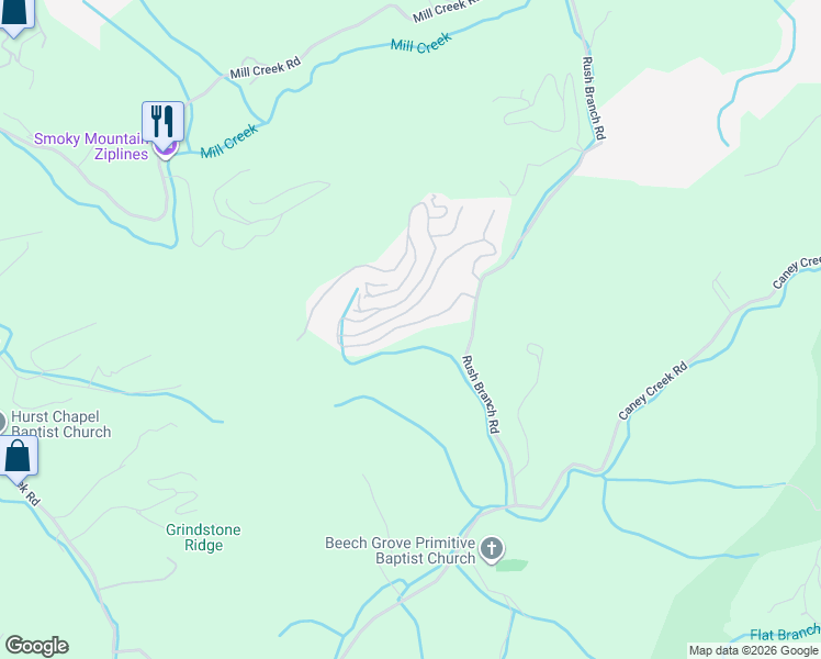 map of restaurants, bars, coffee shops, grocery stores, and more near 4306 Forest Ridge Way in Pigeon Forge