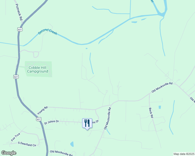 map of restaurants, bars, coffee shops, grocery stores, and more near 744 Young Road in Salisbury
