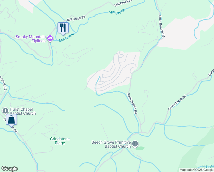 map of restaurants, bars, coffee shops, grocery stores, and more near 4519 Forest Vista Way in Pigeon Forge
