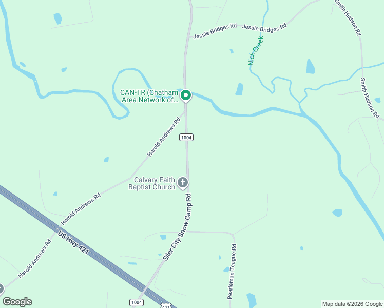 map of restaurants, bars, coffee shops, grocery stores, and more near 3031 Siler City Snow Camp Road in Siler City