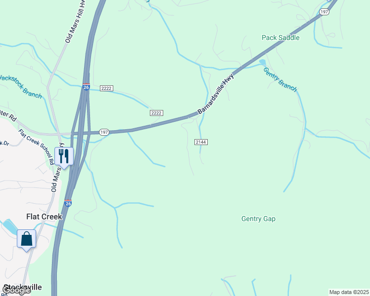 map of restaurants, bars, coffee shops, grocery stores, and more near 51 Foxtrap Ridge Road in Weaverville