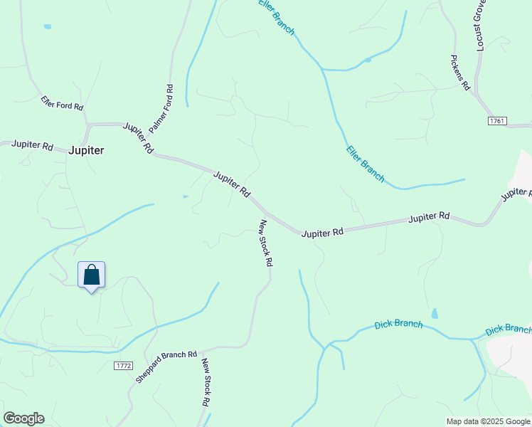 map of restaurants, bars, coffee shops, grocery stores, and more near Jupiter Road in Weaverville