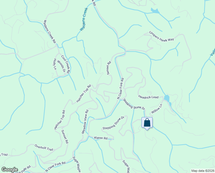 map of restaurants, bars, coffee shops, grocery stores, and more near 2435 Sunset Road in Sevierville