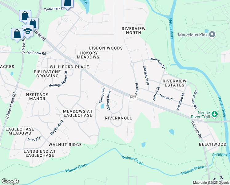 map of restaurants, bars, coffee shops, grocery stores, and more near in Wake County