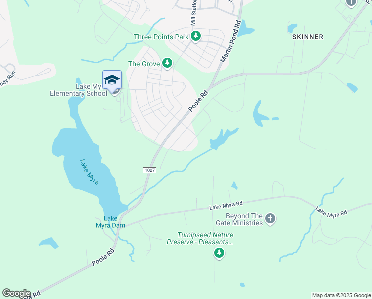 map of restaurants, bars, coffee shops, grocery stores, and more near 849 Flower Manor Drive in Wendell