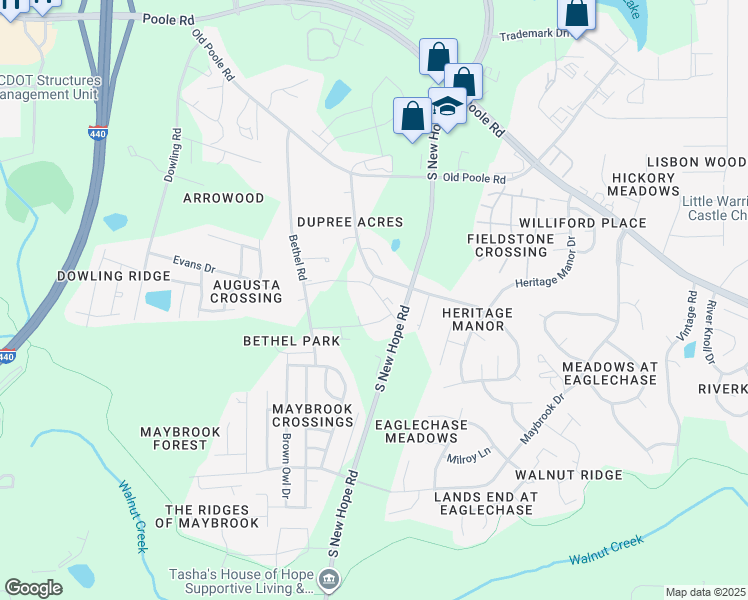 map of restaurants, bars, coffee shops, grocery stores, and more near 4636 Six Siblings Circle in Raleigh