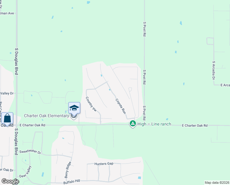 map of restaurants, bars, coffee shops, grocery stores, and more near 11648 Coyote Run in Guthrie