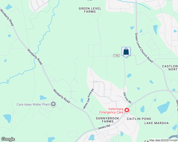 map of restaurants, bars, coffee shops, grocery stores, and more near 558 White Oak Pond Road in Apex