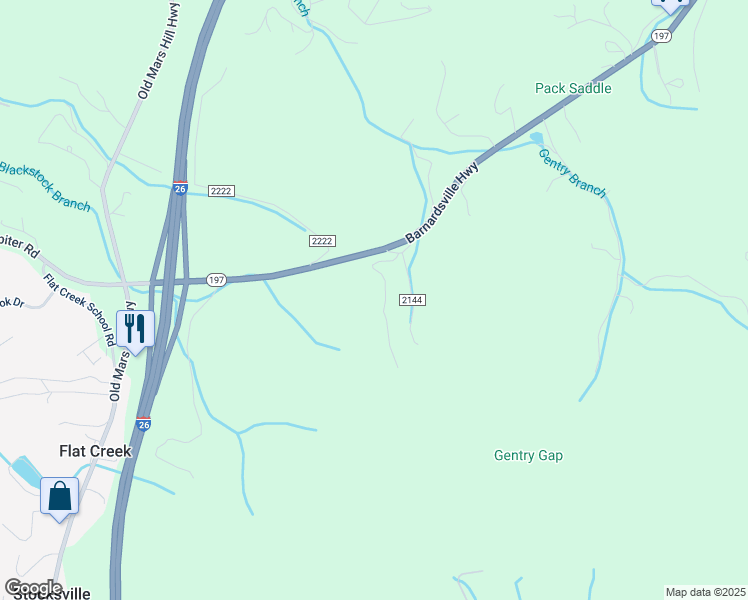 map of restaurants, bars, coffee shops, grocery stores, and more near 51 Foxtrap Ridge Road in Weaverville