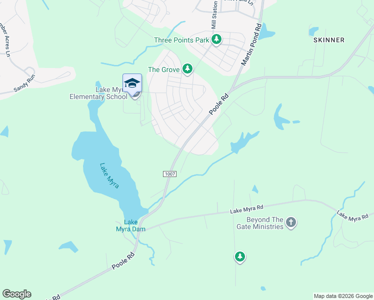 map of restaurants, bars, coffee shops, grocery stores, and more near 856 Still Willow Lane in Wendell