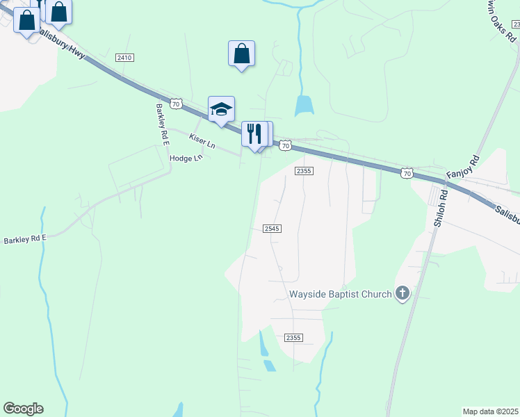 map of restaurants, bars, coffee shops, grocery stores, and more near 159 North Carolina 2354 in Statesville