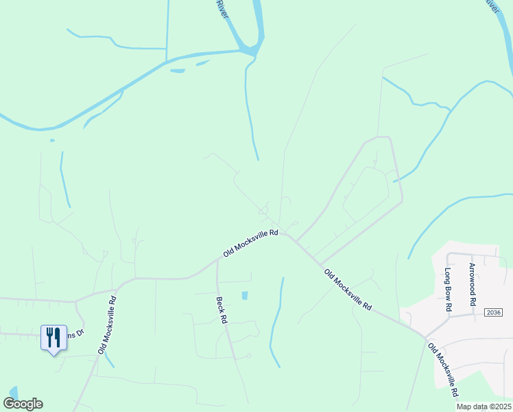 map of restaurants, bars, coffee shops, grocery stores, and more near Young Farm Road in Rowan County