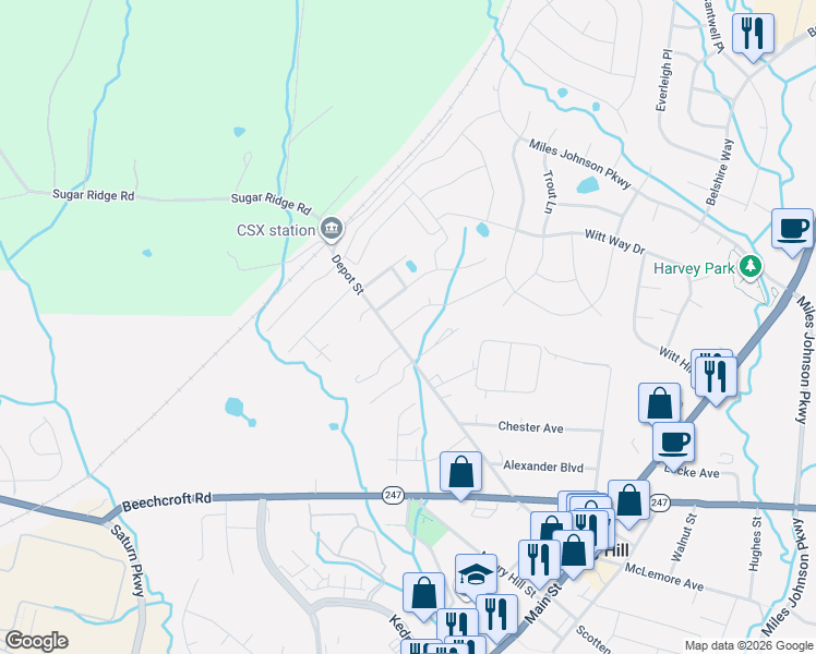 map of restaurants, bars, coffee shops, grocery stores, and more near 912 Carnation Drive in Spring Hill