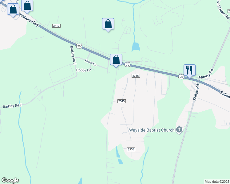 map of restaurants, bars, coffee shops, grocery stores, and more near 159 North Carolina 2354 in Statesville